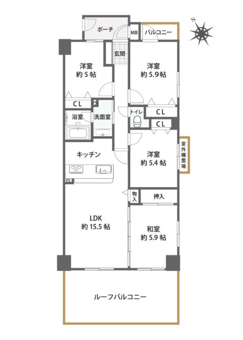 子育て環境　小学校歩1分　幼稚園歩3分　　広々ルーフバルコニー付き　リベール須磨妙法寺