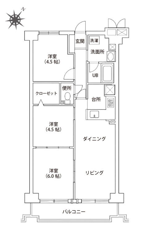 ライオンズマンション鷹取　南向き　室内美麗